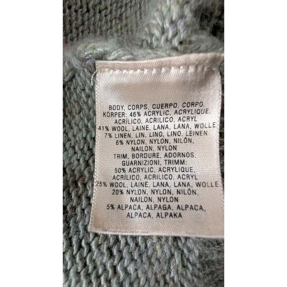 Anthropologie HWR Womens Open Front Alpaca Wool Blend Cardigan Sz S Elbow Patch - Picture 7 of 7